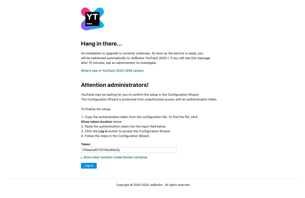 YouTrack setup token form