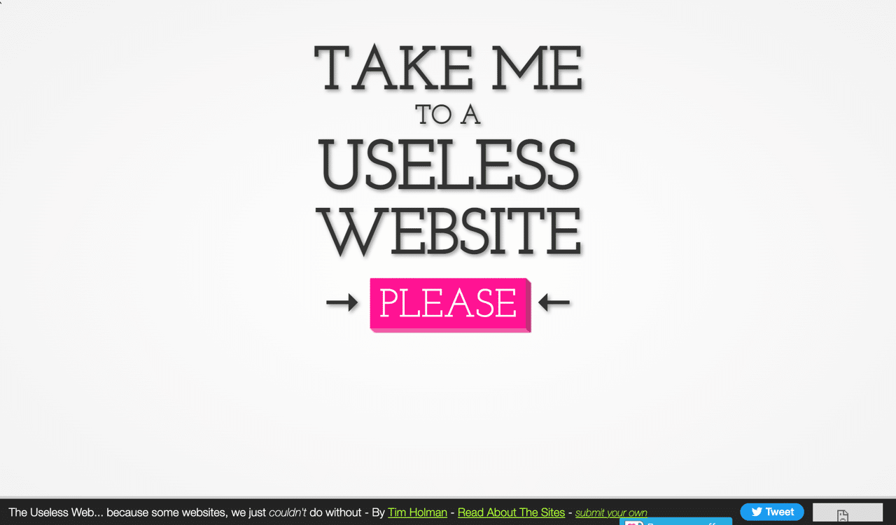 Screenshot of The Useless Web